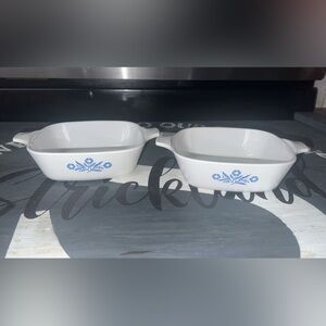 2- Corning Ware Cornflower Blue 1-3/4 Cup Individual Casserole  P-41 USA no lids